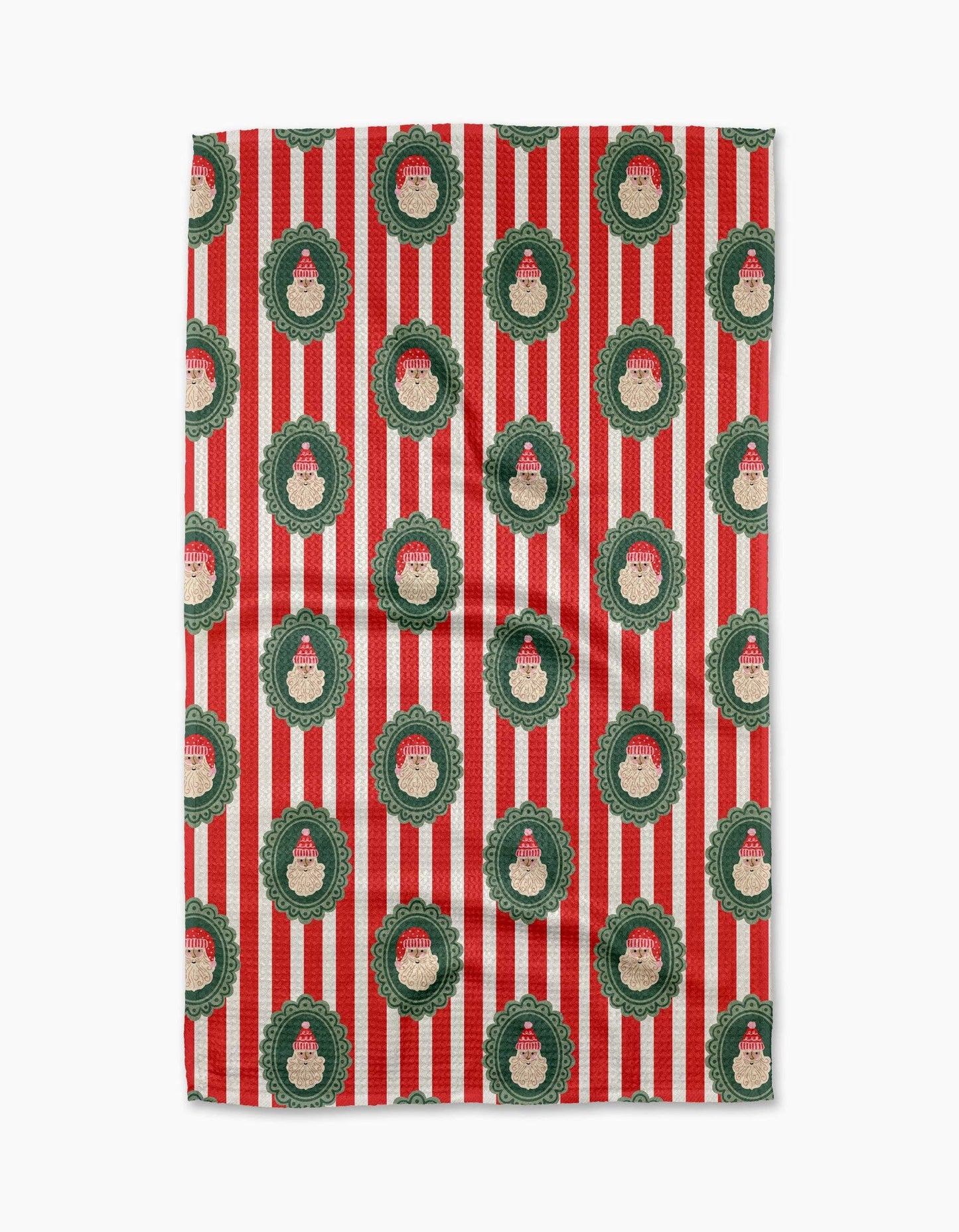 Geometry Striped Santa Tea Towel