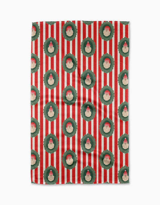 Geometry Striped Santa Tea Towel