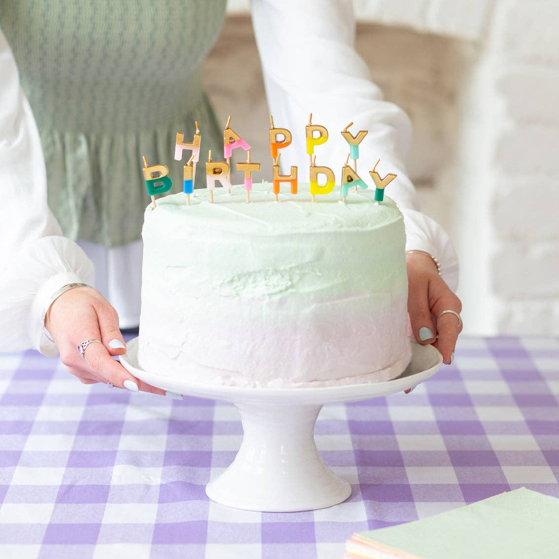 Talking Tables USA - Home, Birthday, Games & Seasonal Decor - Rainbow Happy Birthday Candles | Cake Candle |