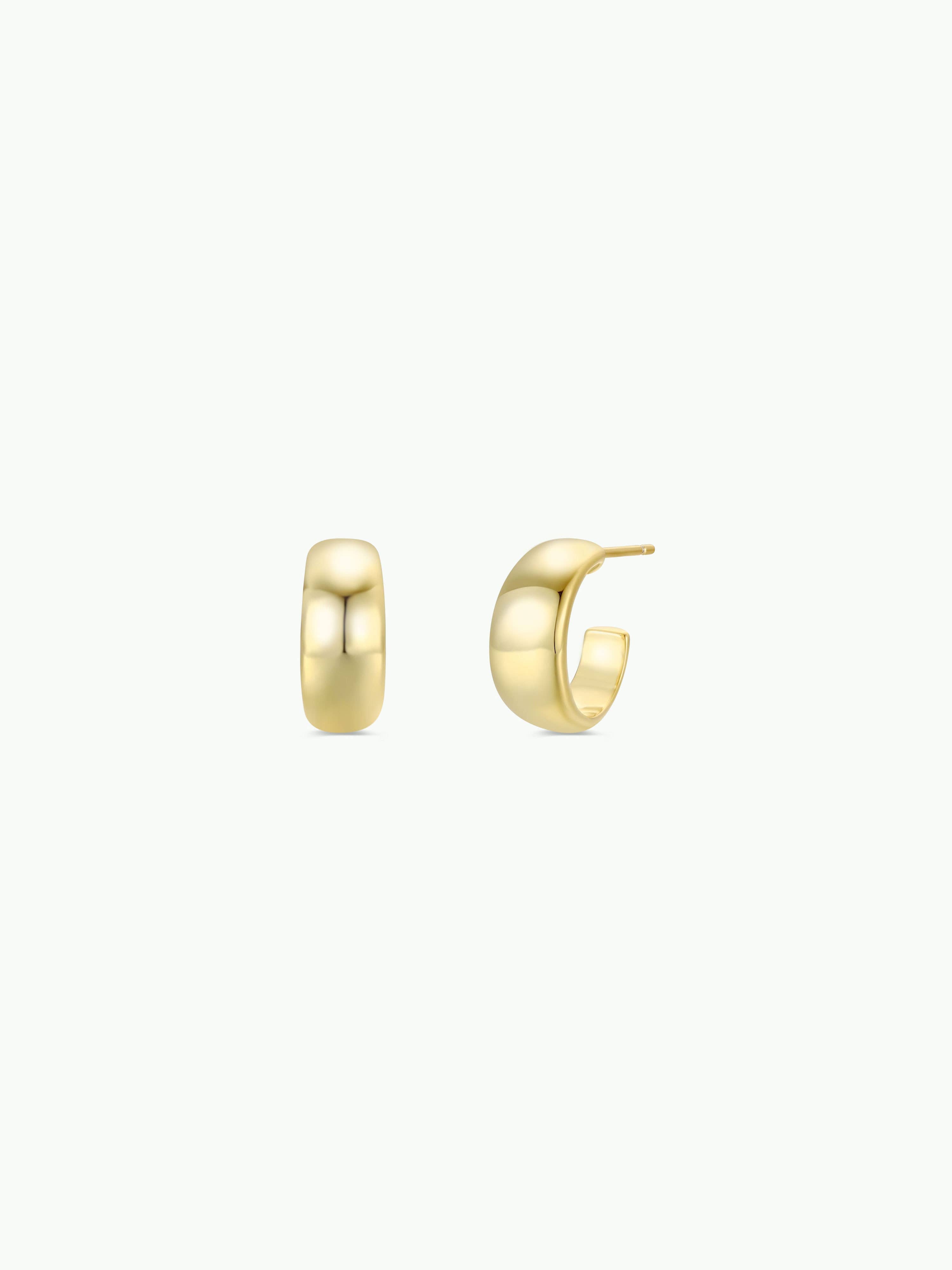 Wide Gold Hoop Earrings