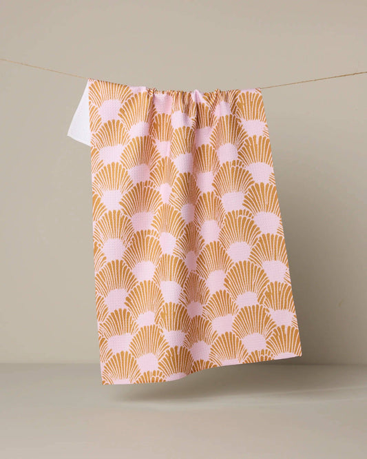Geometry Royal Scallop Tea Towel