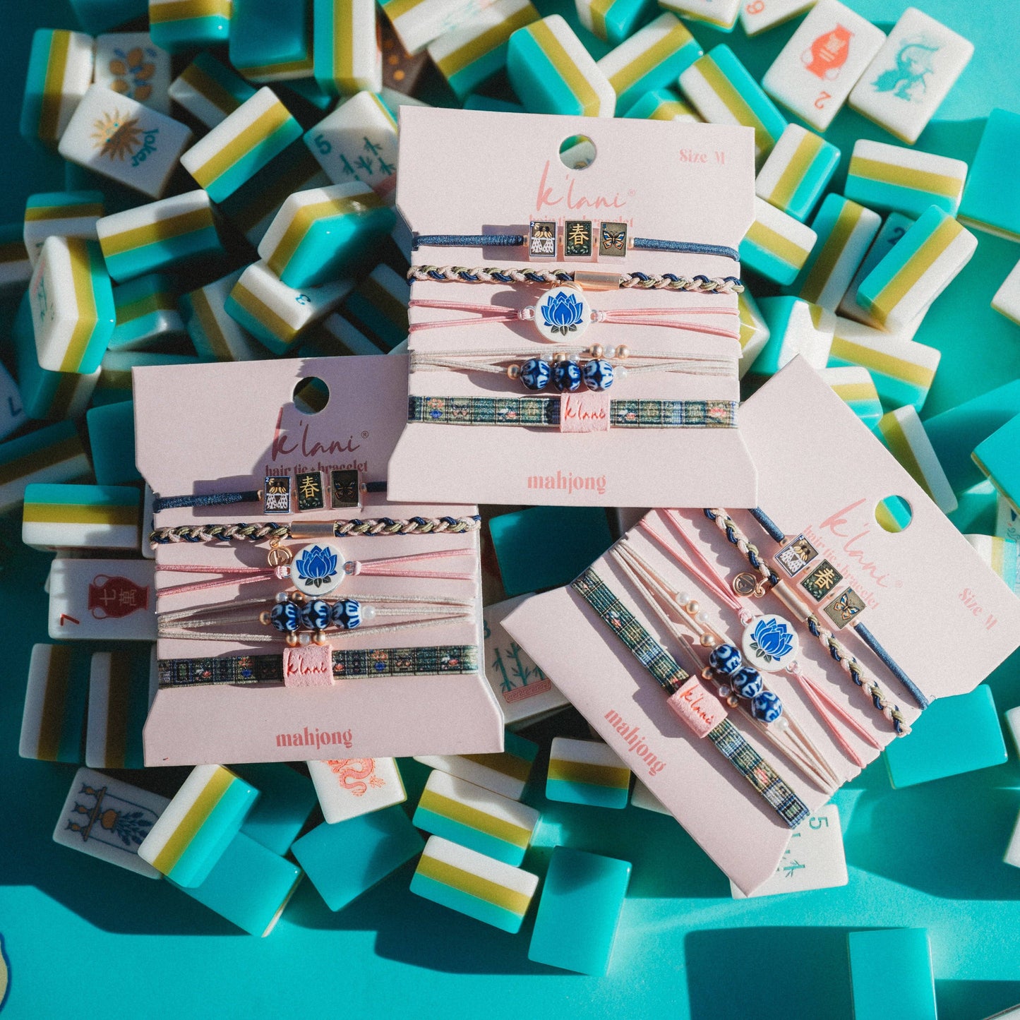 "Mahjong" Accent Hair Tie Bracelets