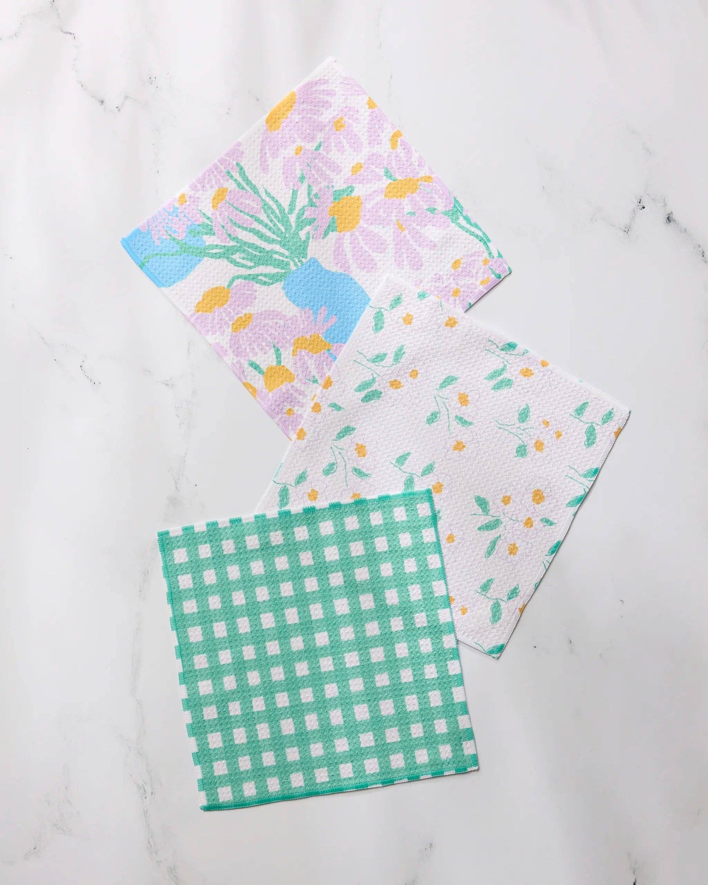 Geometry Dreaming of Florals Dishcloth Set