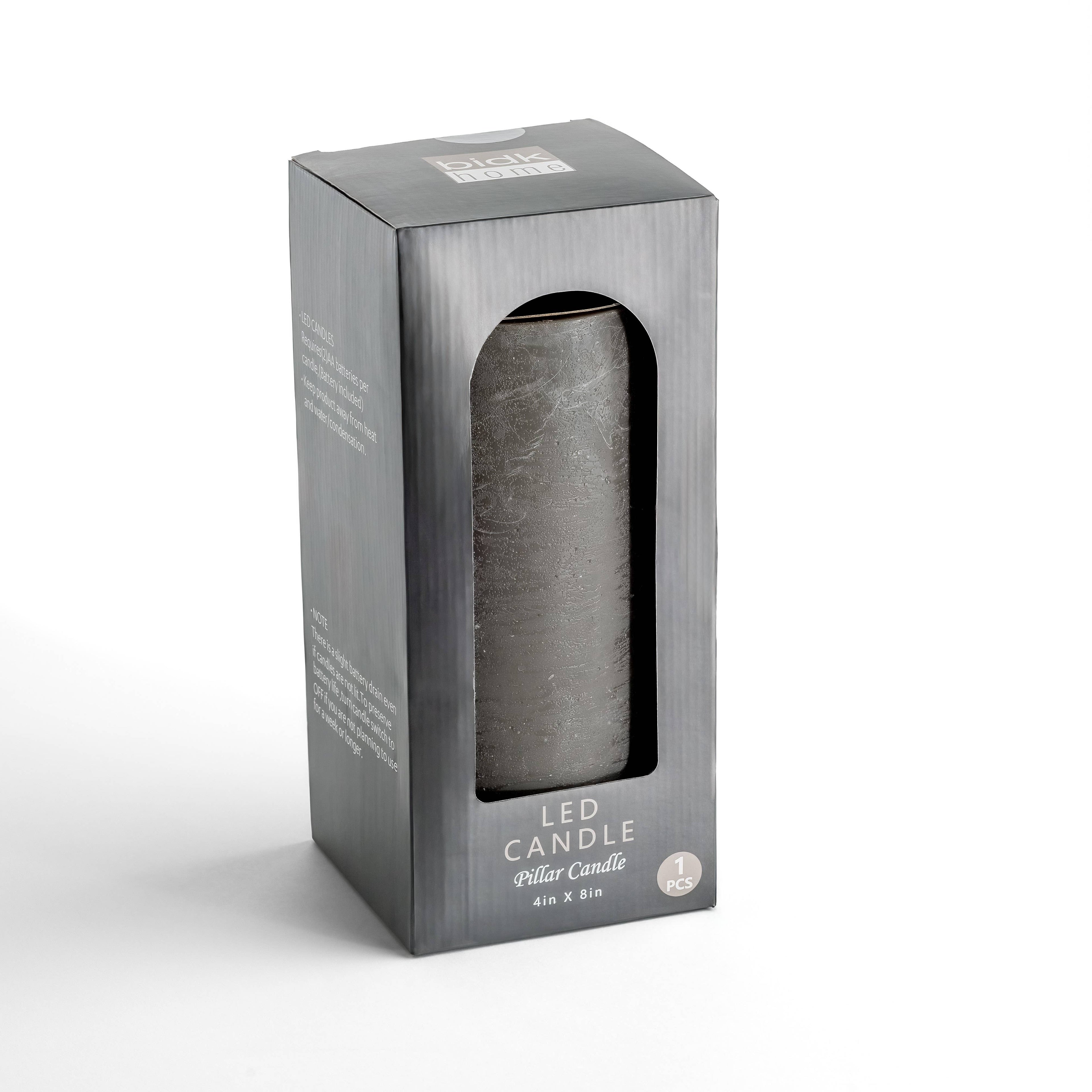 Frost Gray Flameless Pillar Candle