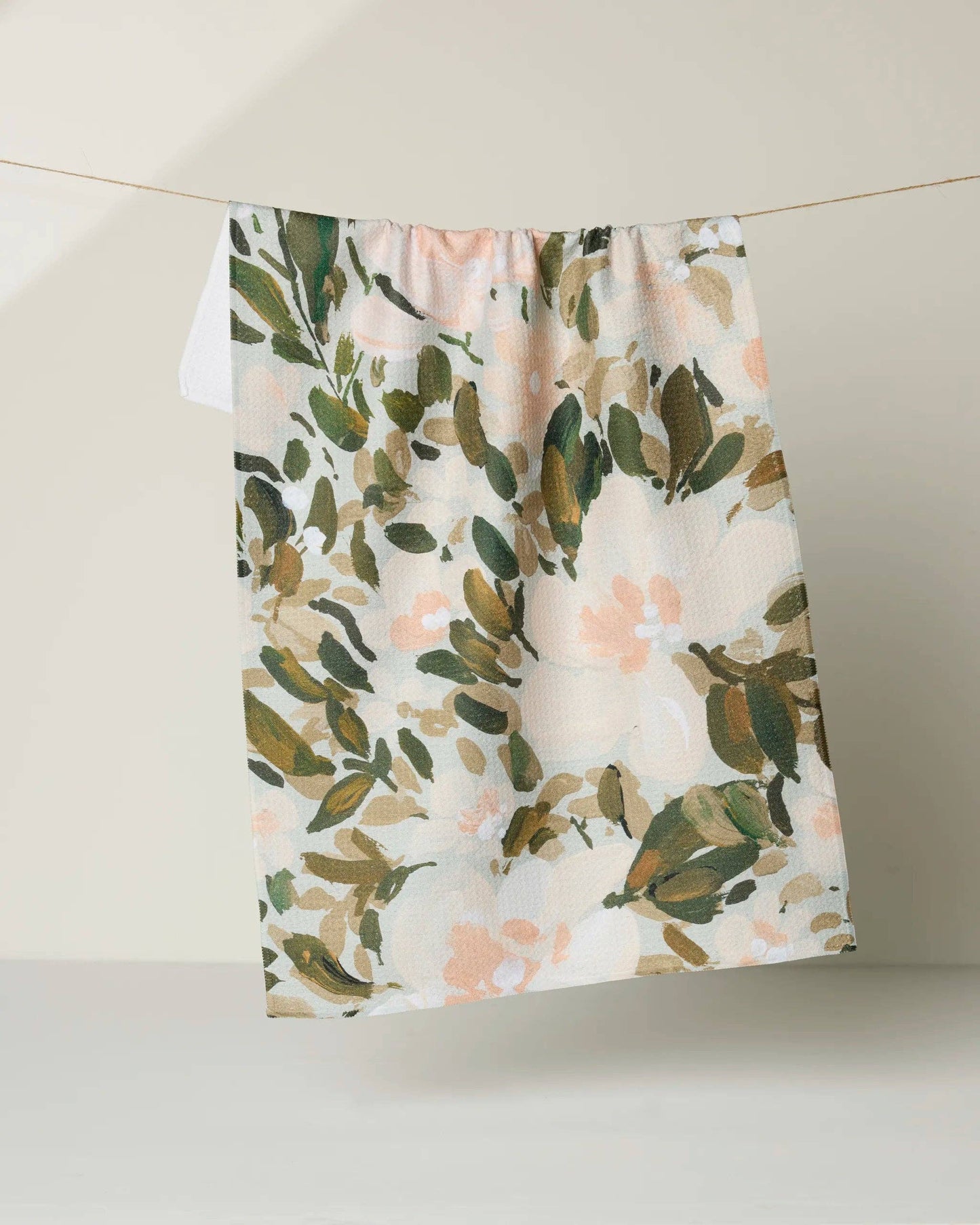 Geometry Painted Blossoms Luxe Tea Towel
