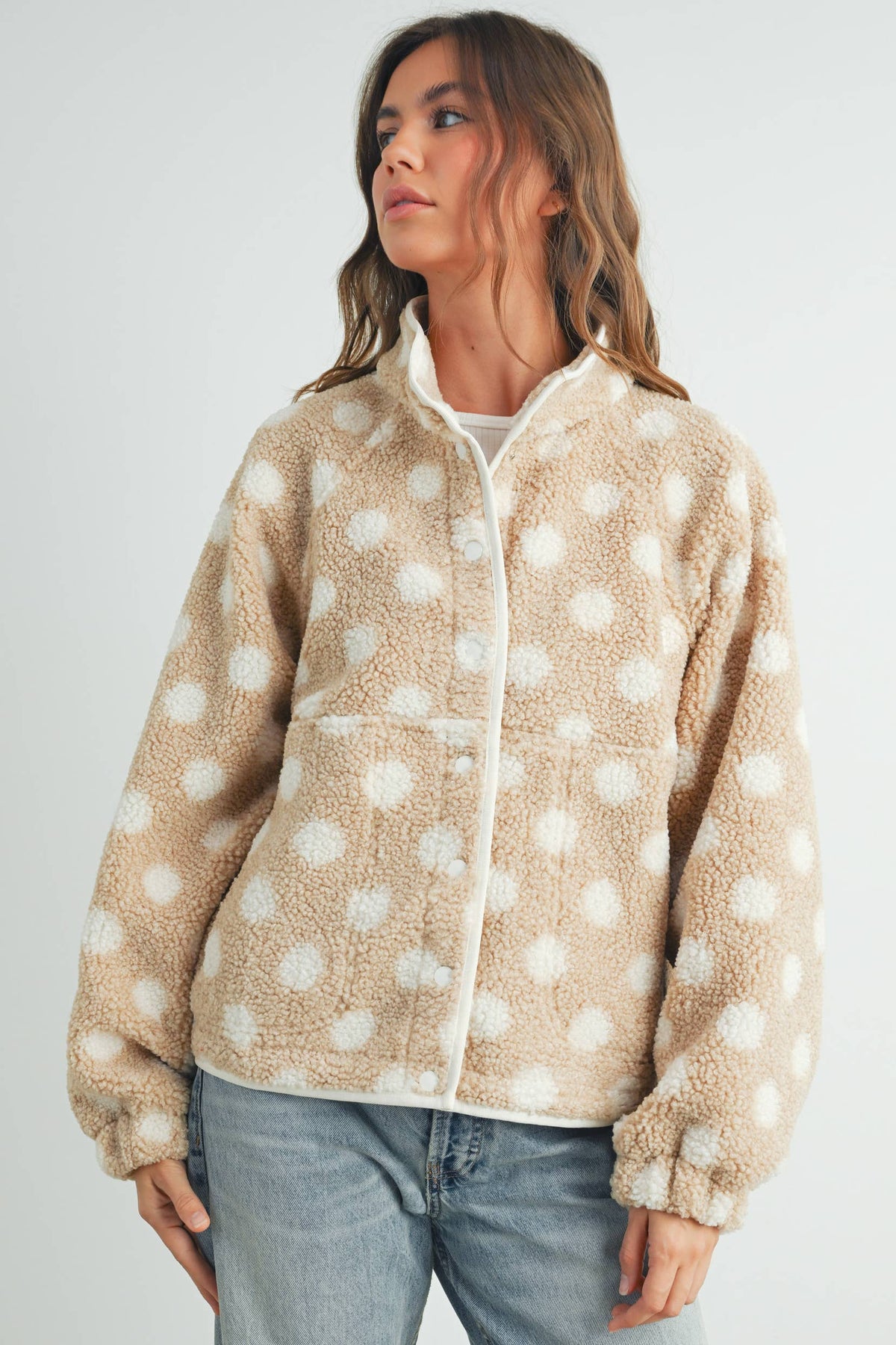Polka Dot Button Down Jacket