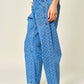 Polka Dot Denim Barrel Pants