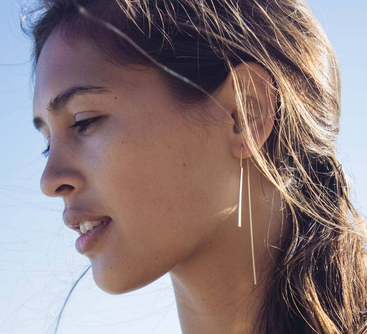 Silver Needle and Thread Earrings