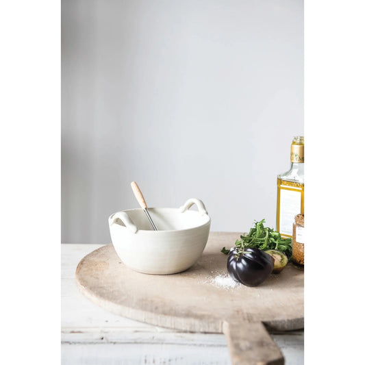 Stoneware Bowl + Wisk
