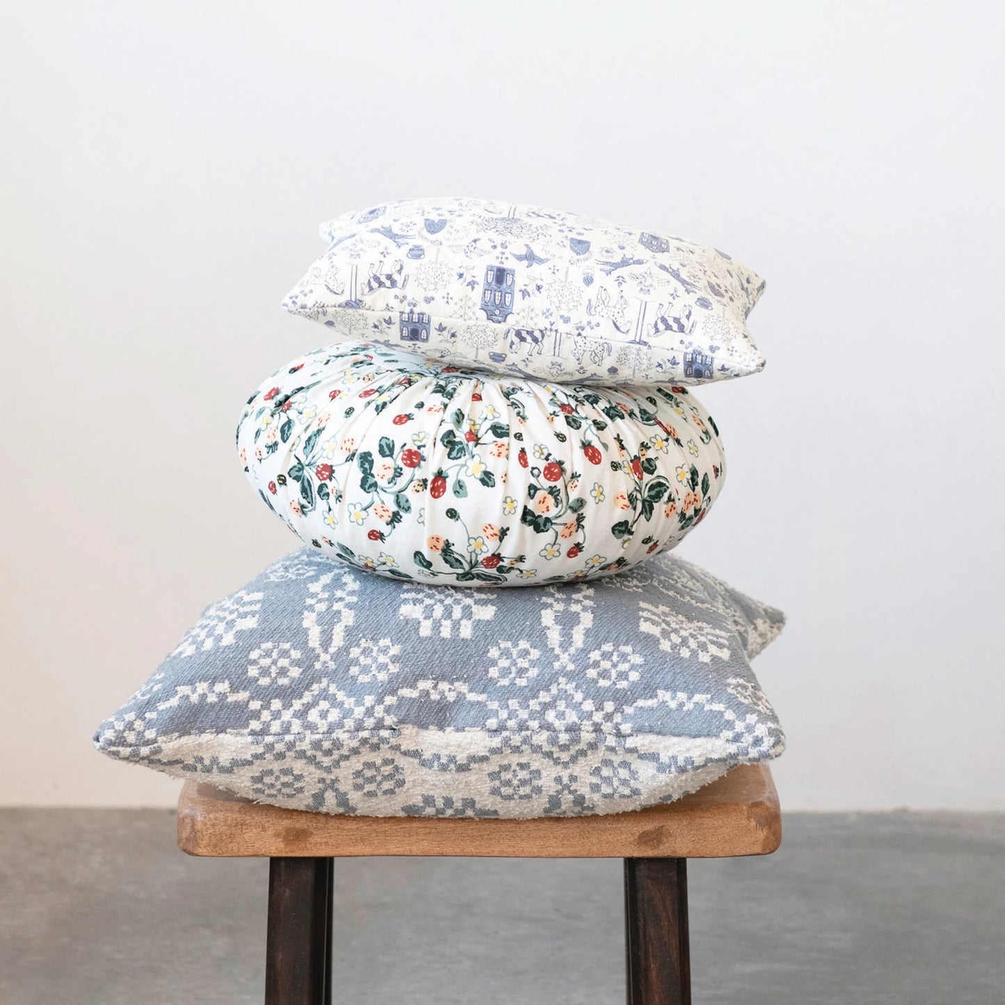 Gray Patterned Pillow
