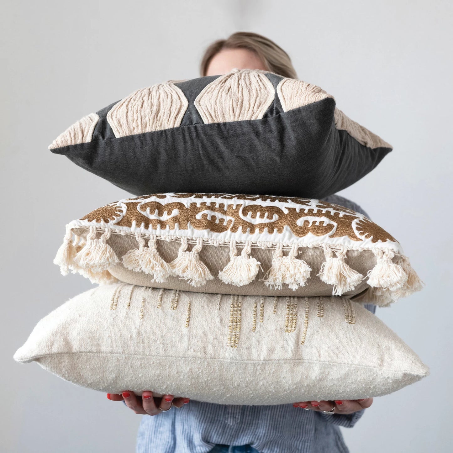 Diamond Pattern Cotton Pillow