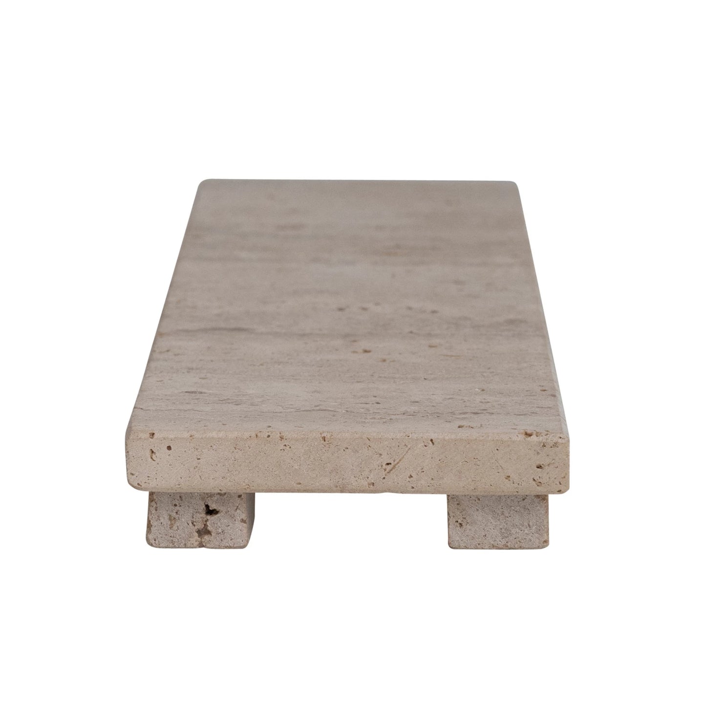 Travertine Footed Tray