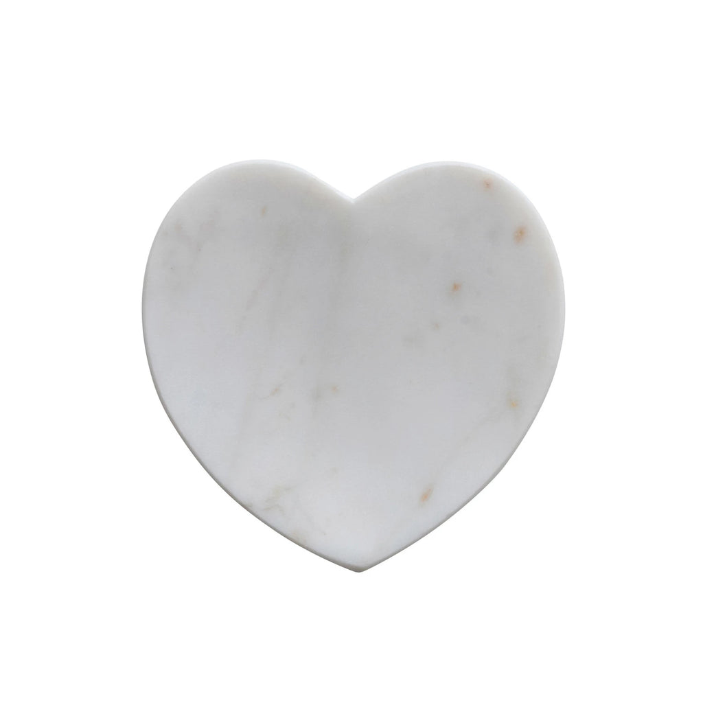 White Marble Heart Dish