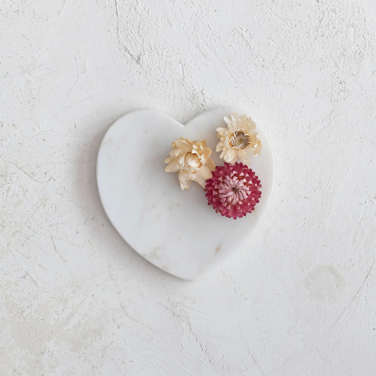 White Marble Heart Dish