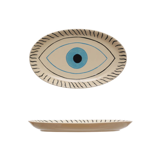 Evil Eye Stoneware Plate