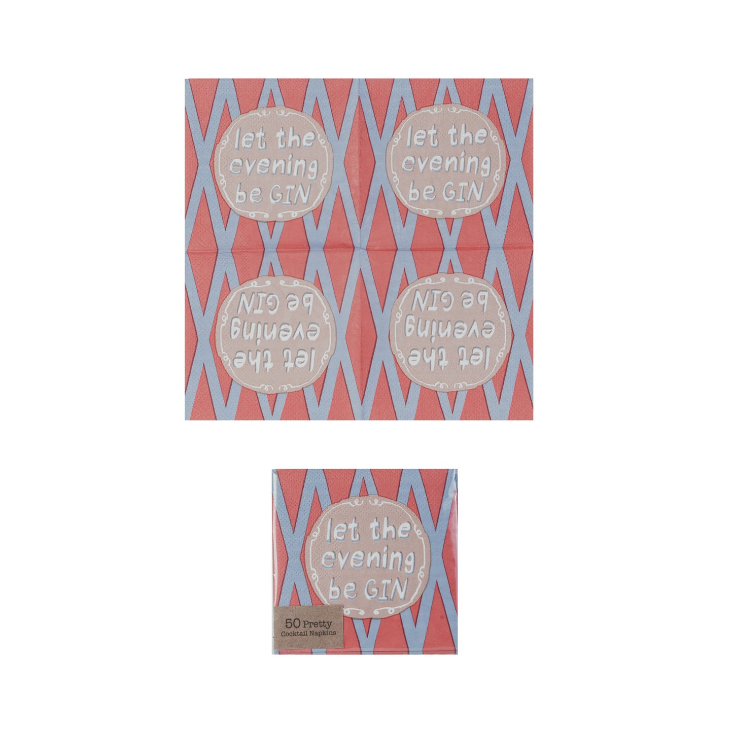 Paper Cocktail Napkins w/ Saying (Contains 50 Folded Pieces)
