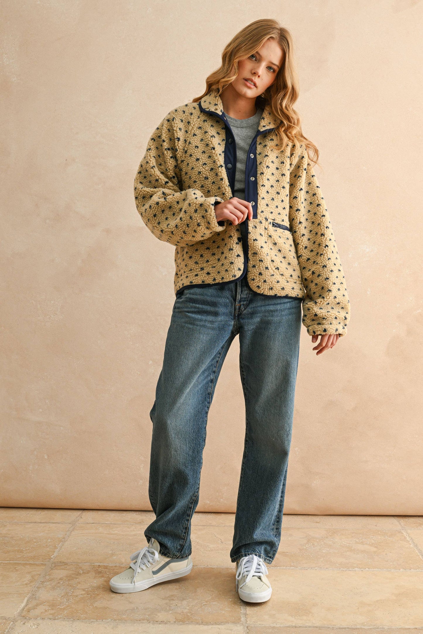 Cappuccino Dot Sherpa Jacket
