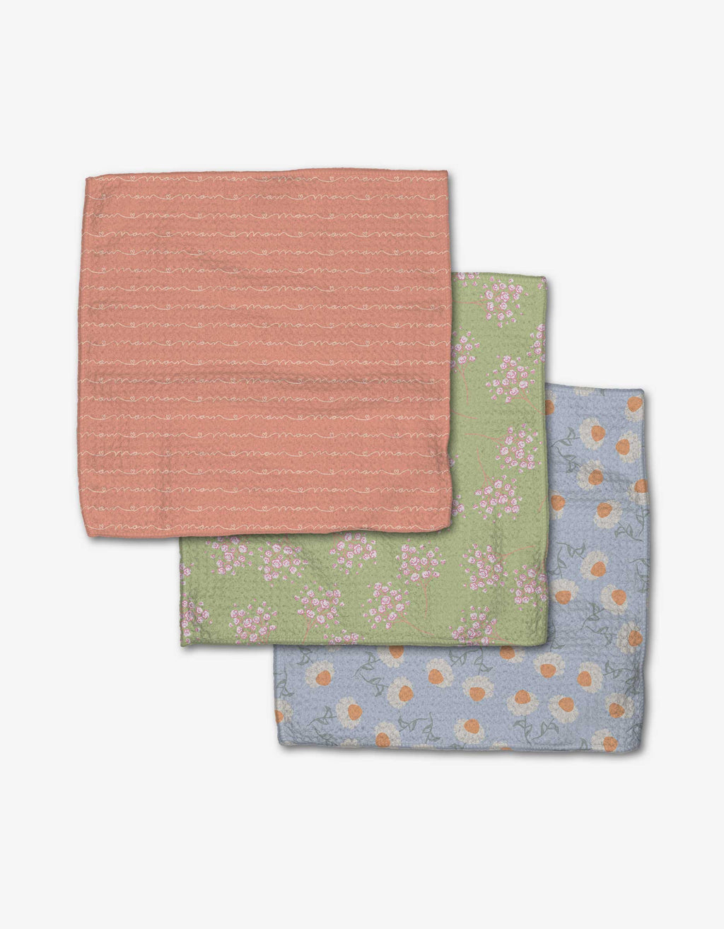 Geometry Love of Mom Dishcloth Set