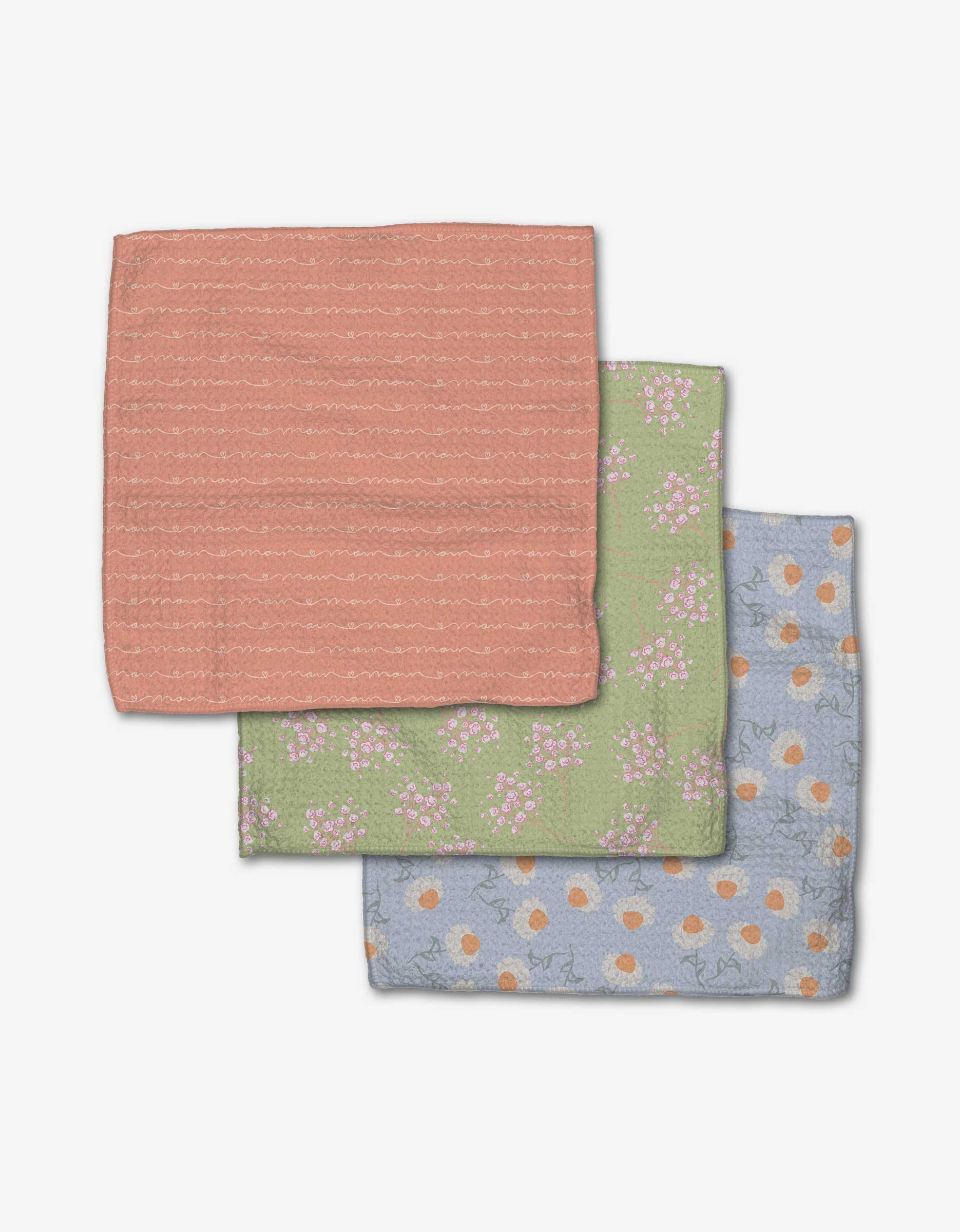 Geometry Love of Mom Dishcloth Set
