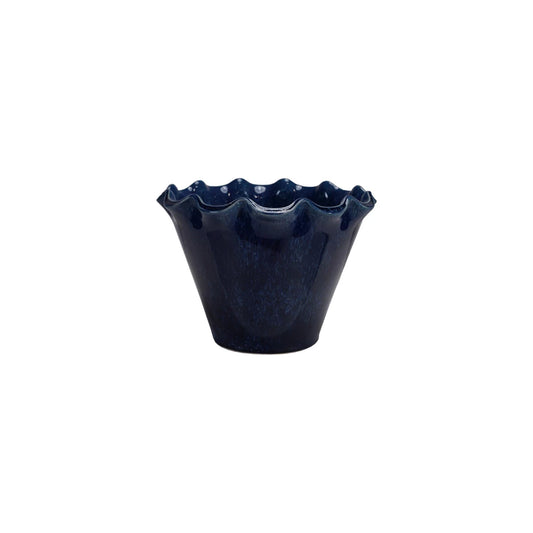 Scalloped Stoneware Planter