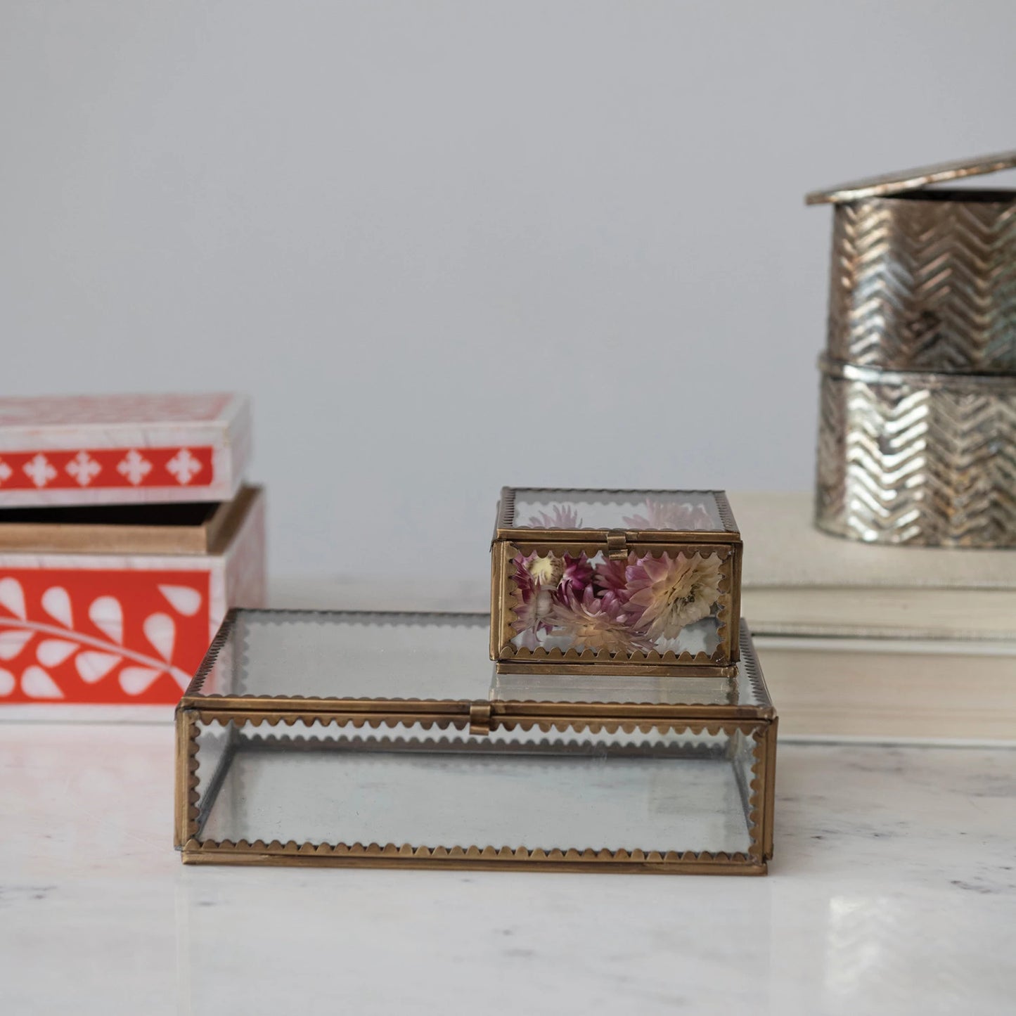 Brass + Glass Scalloped Display Box