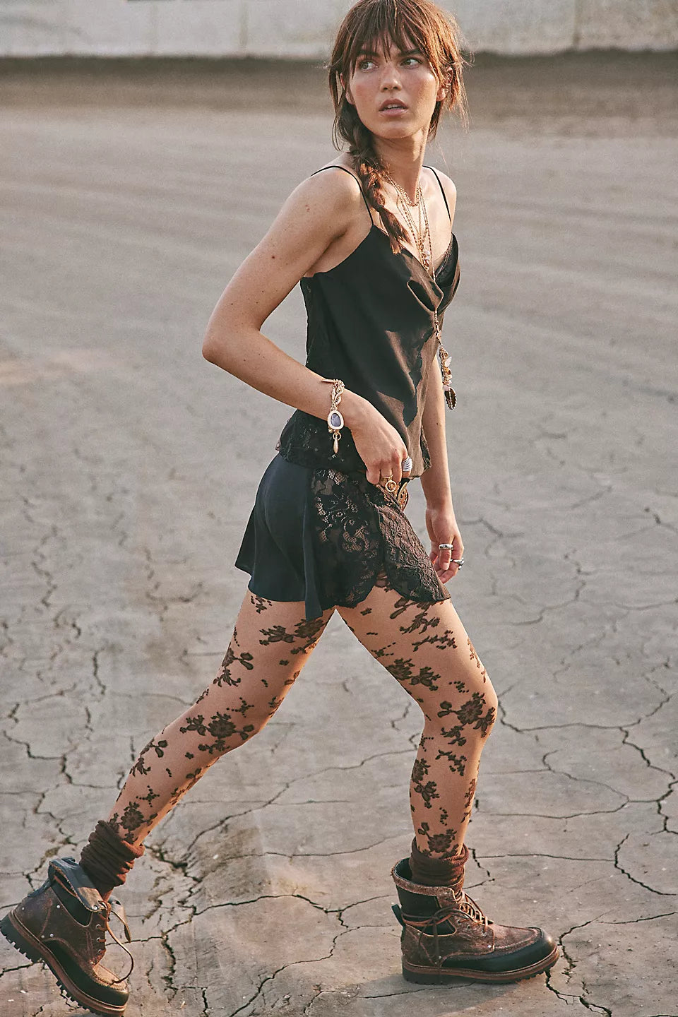 FP Flocked Floral Tights