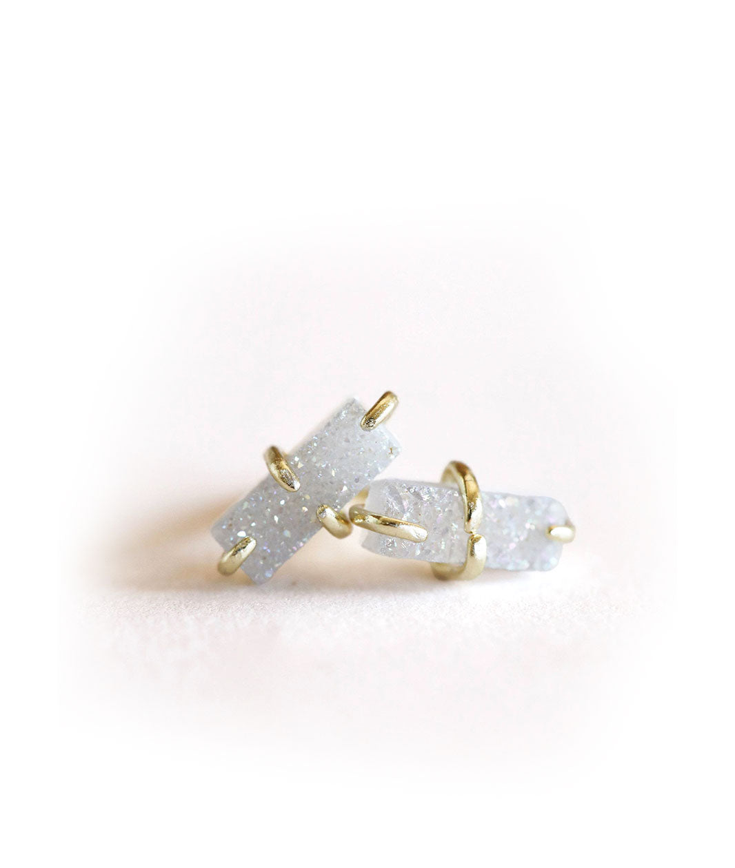 Druzy Bar - White Studs