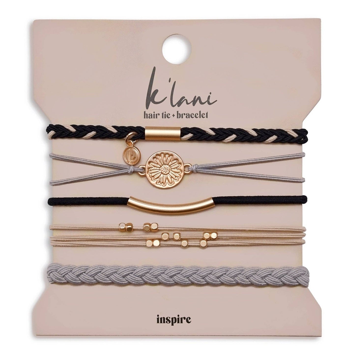"Inspire" Flower Accent Hair Tie Bracelets