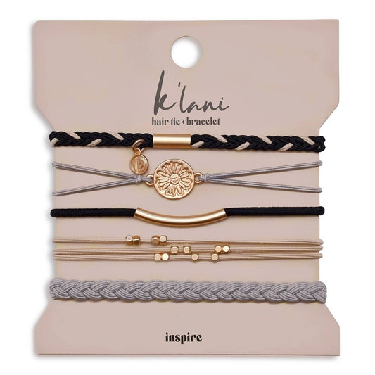 "Inspire" Flower Accent Hair Tie Bracelets