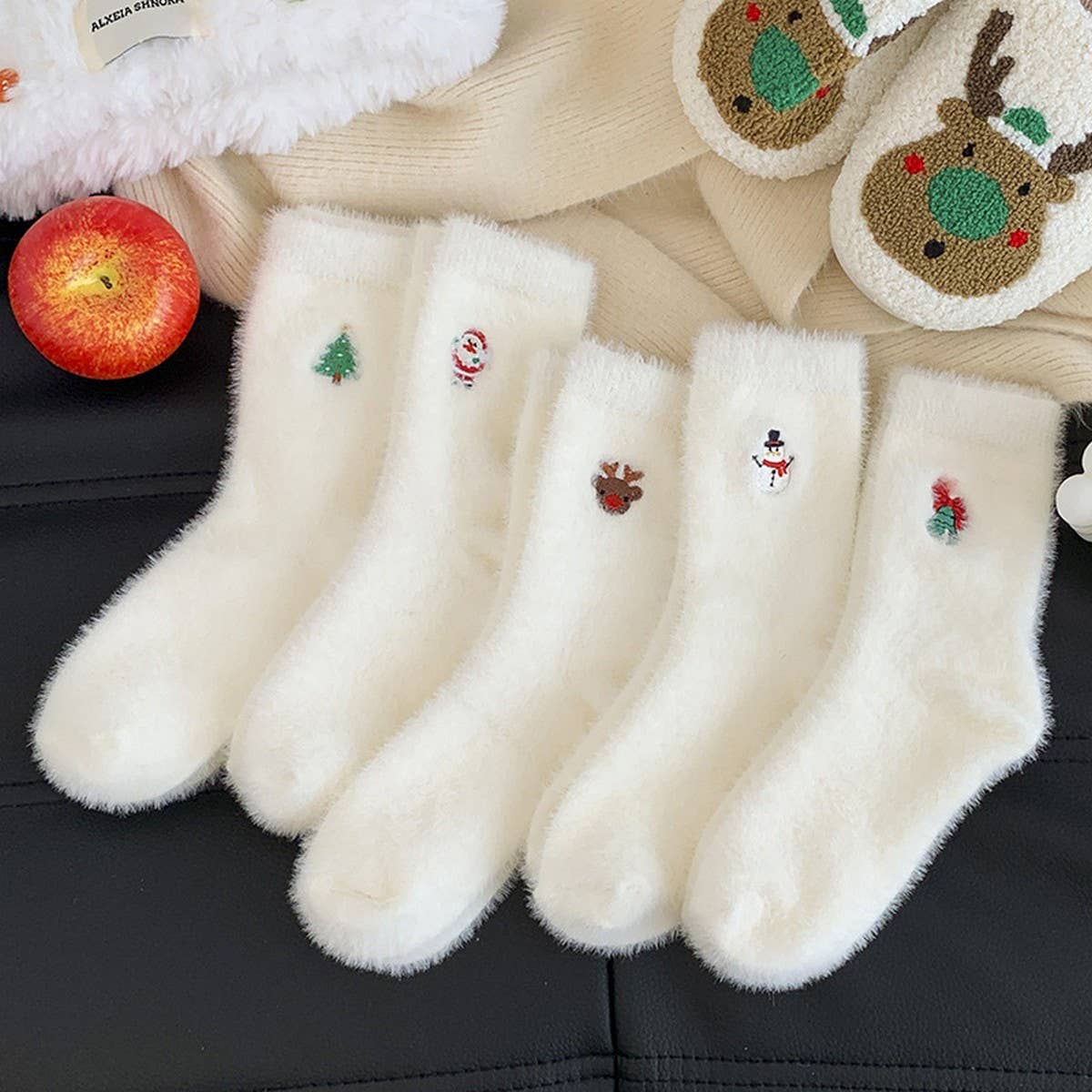 Fuzzy Christmas Socks