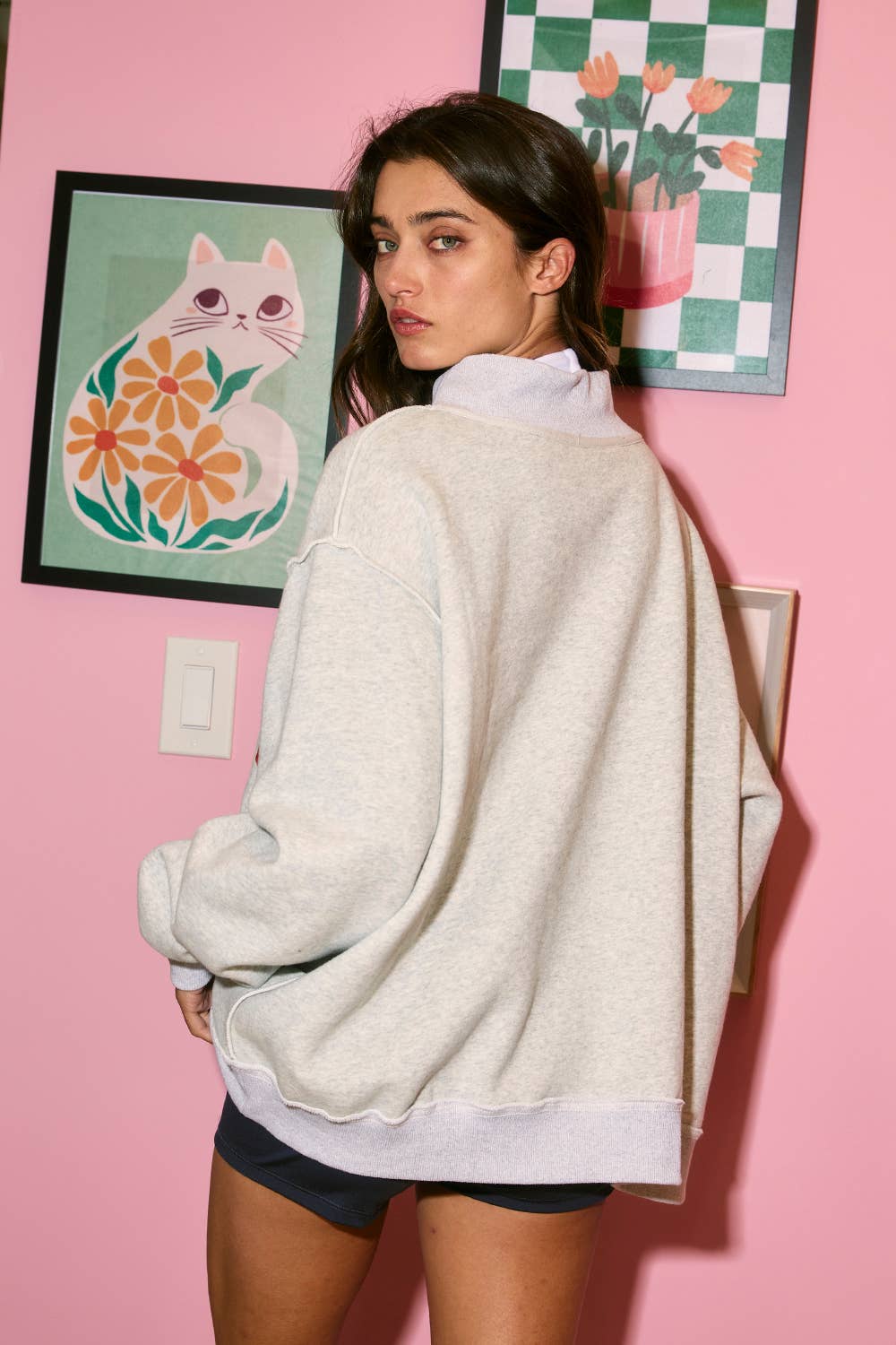 Georgia Reversible Mock Neck Sweatshirt