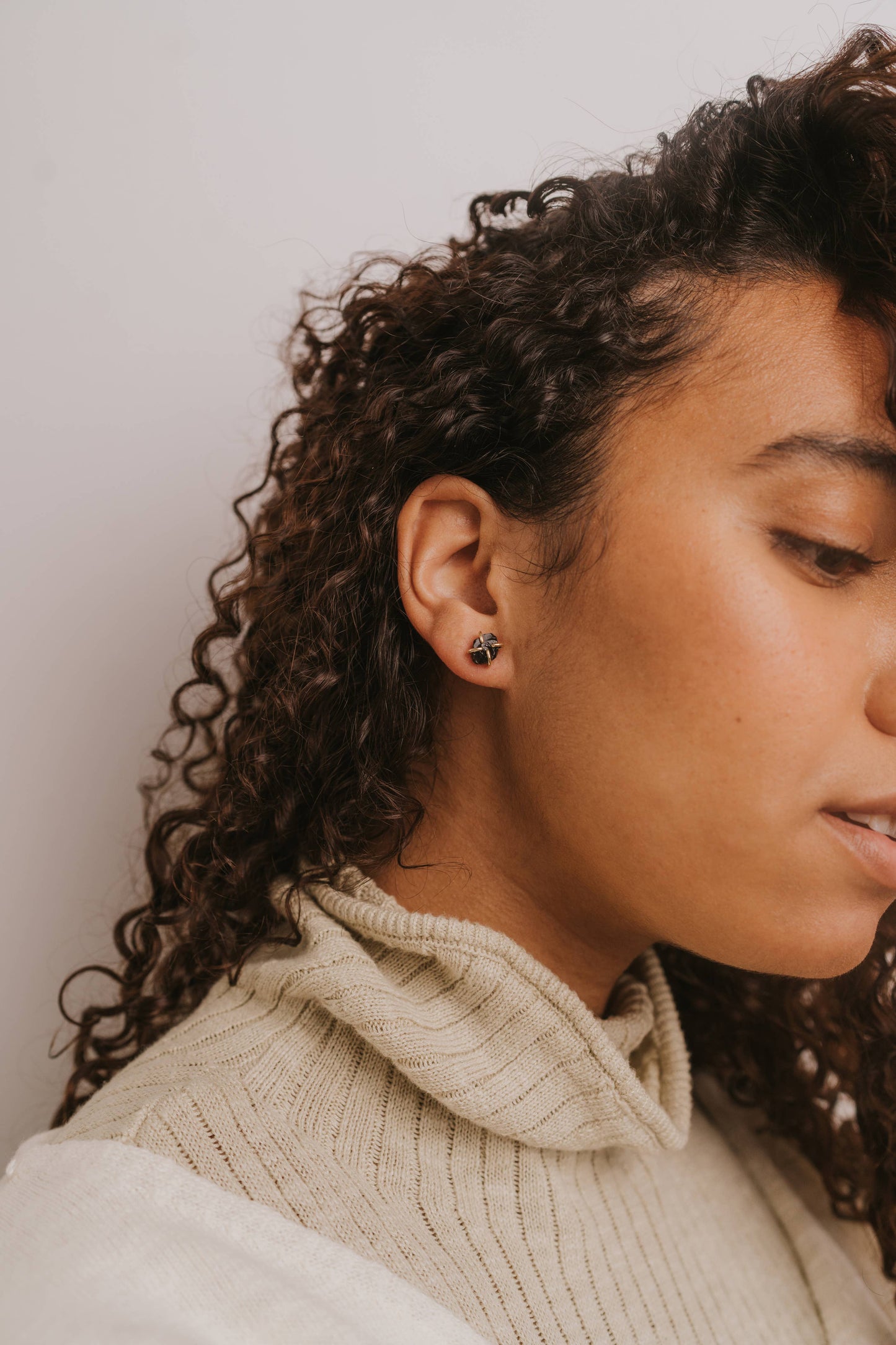 Obsidian Gemstone Studs