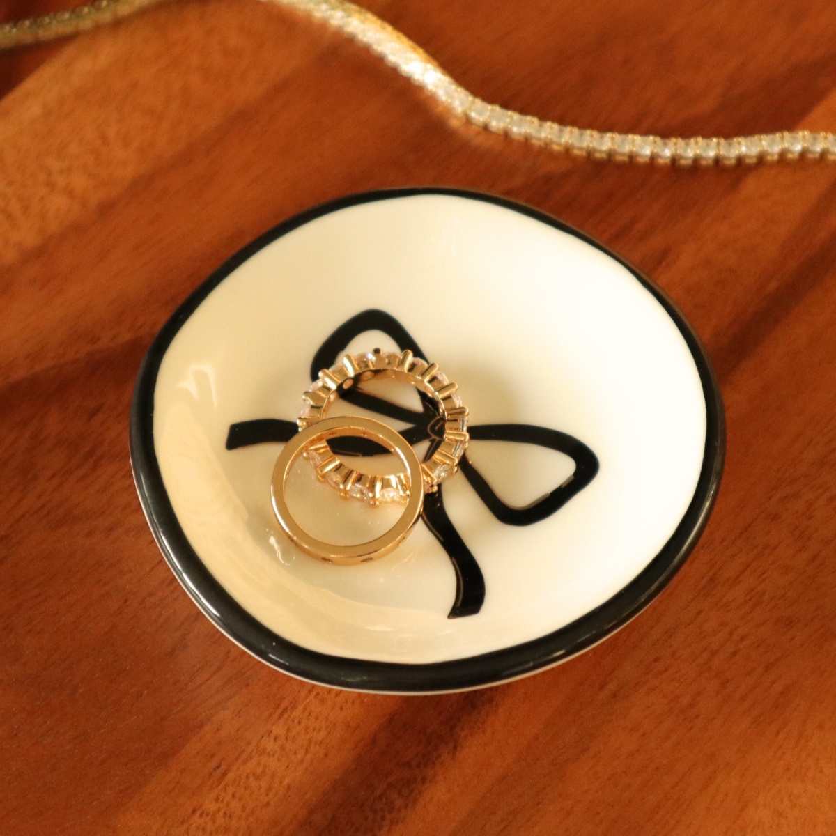 Black Bow Ring Dish