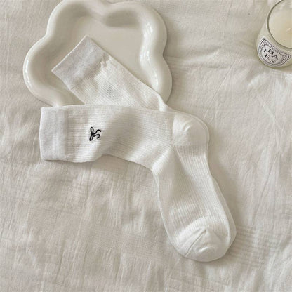 Bow Embroidered Socks