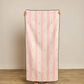 Geometry Flamingo Stripe Pink Beach Towel