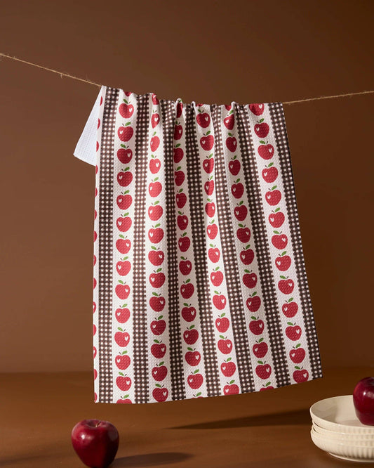 Geometry Apple Picking Day Tea Towel