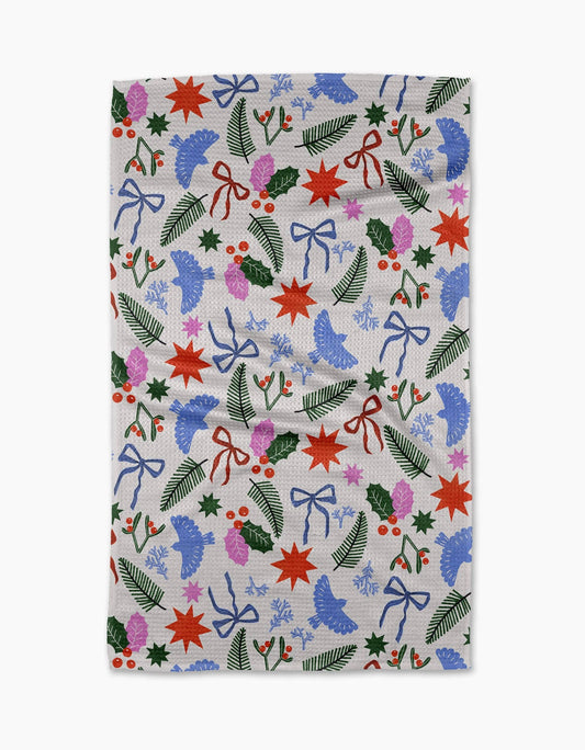 Geometry Christmas Garden Party Tea Towel