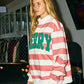 Merry Mock Neck Striped Sweatshirt