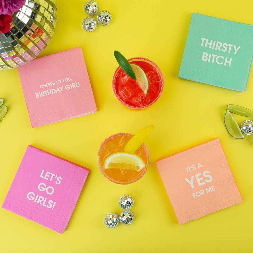 Cheers To You Birthday Girl Cocktail Napkins