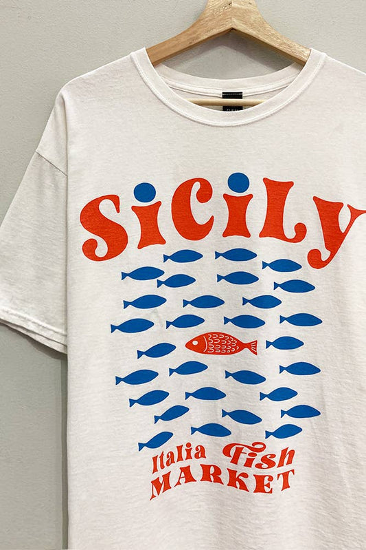 Sicily Fishes Graphic Tee
