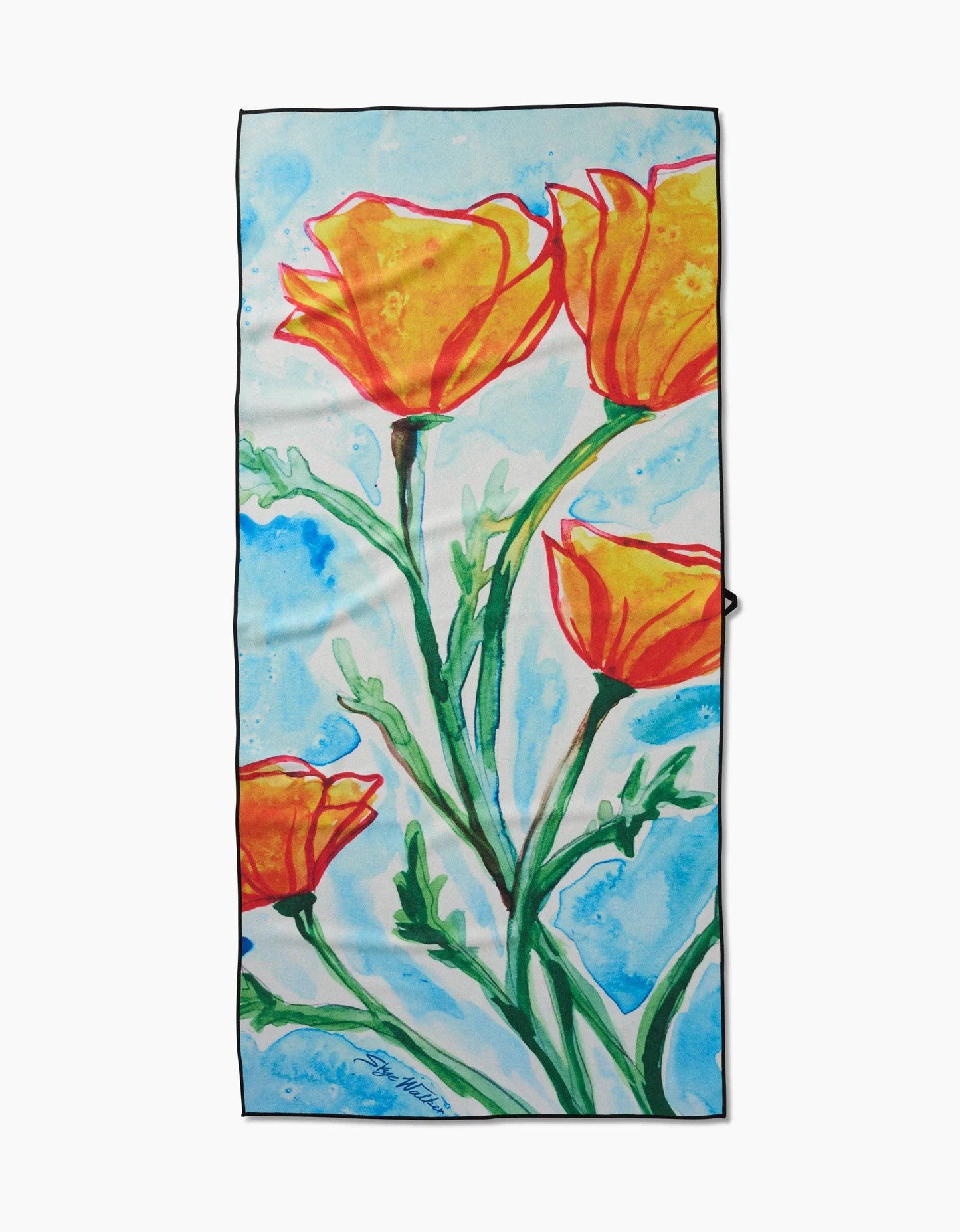 Golden Poppy Flowers Beach Towel