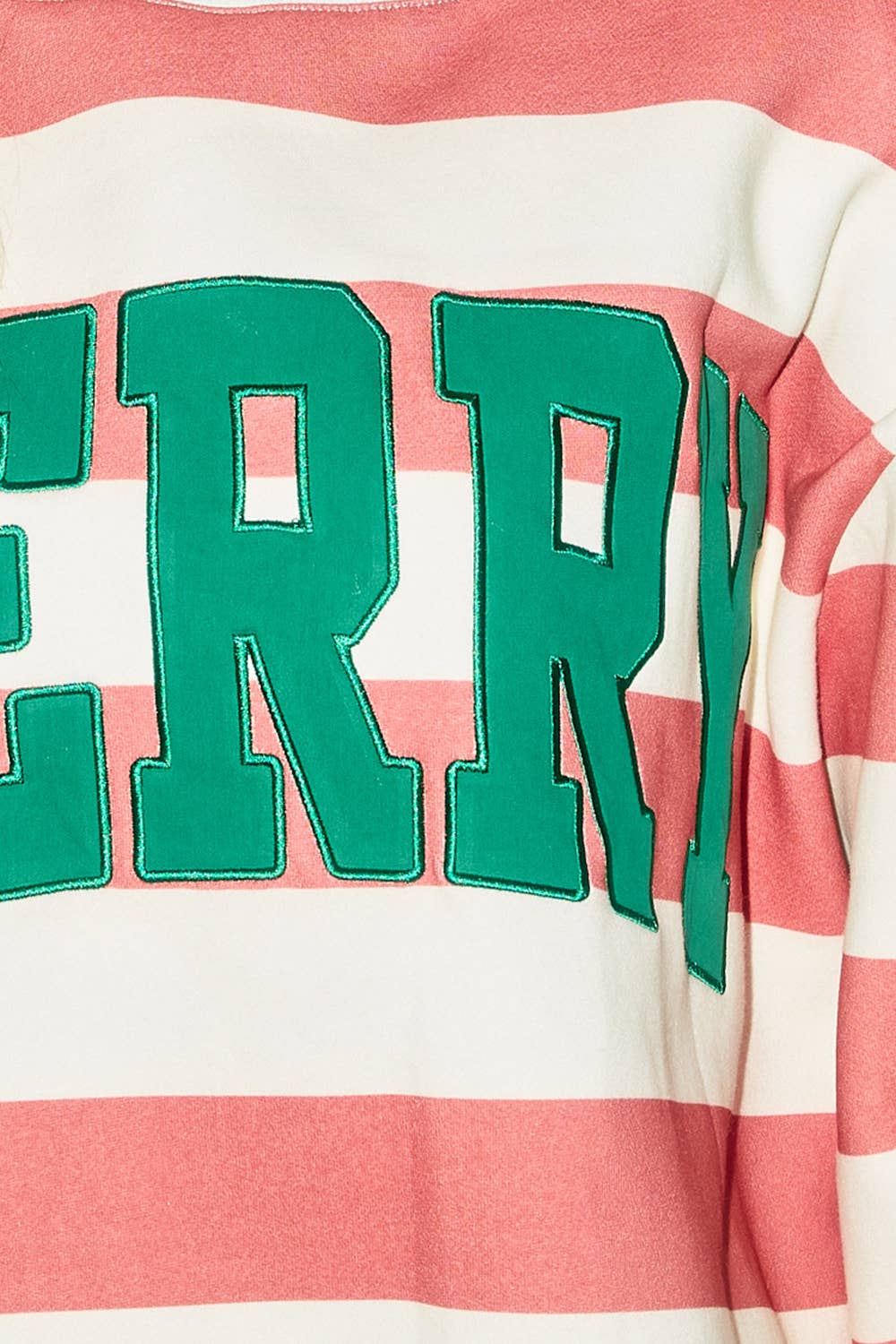 Merry Mock Neck Striped Sweatshirt