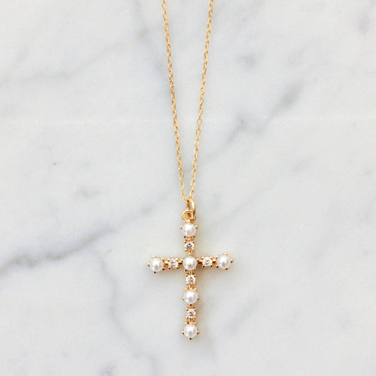 Pearl Cross Simple Chain