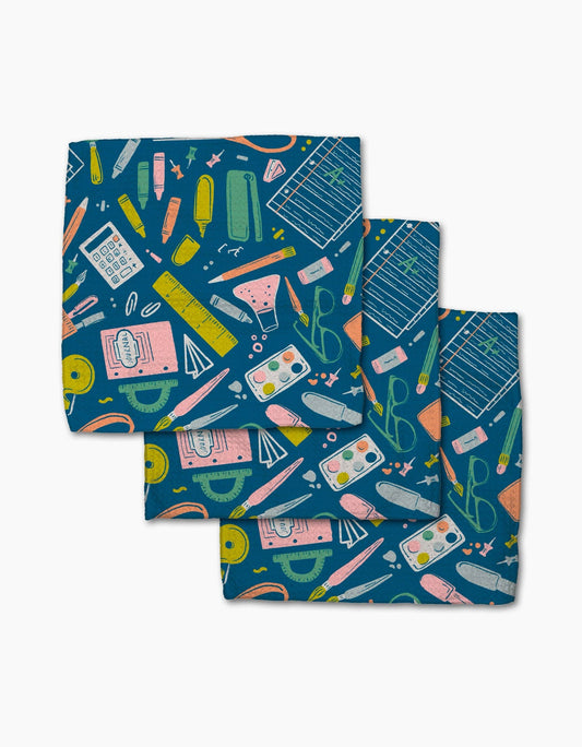 Geometry School Days Dishcloth Set