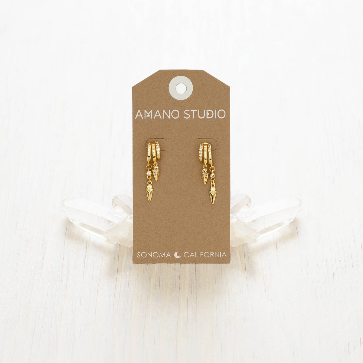 Triple Hoop Arrow Earring Stack