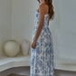 Floral Smocked Strapless Midi