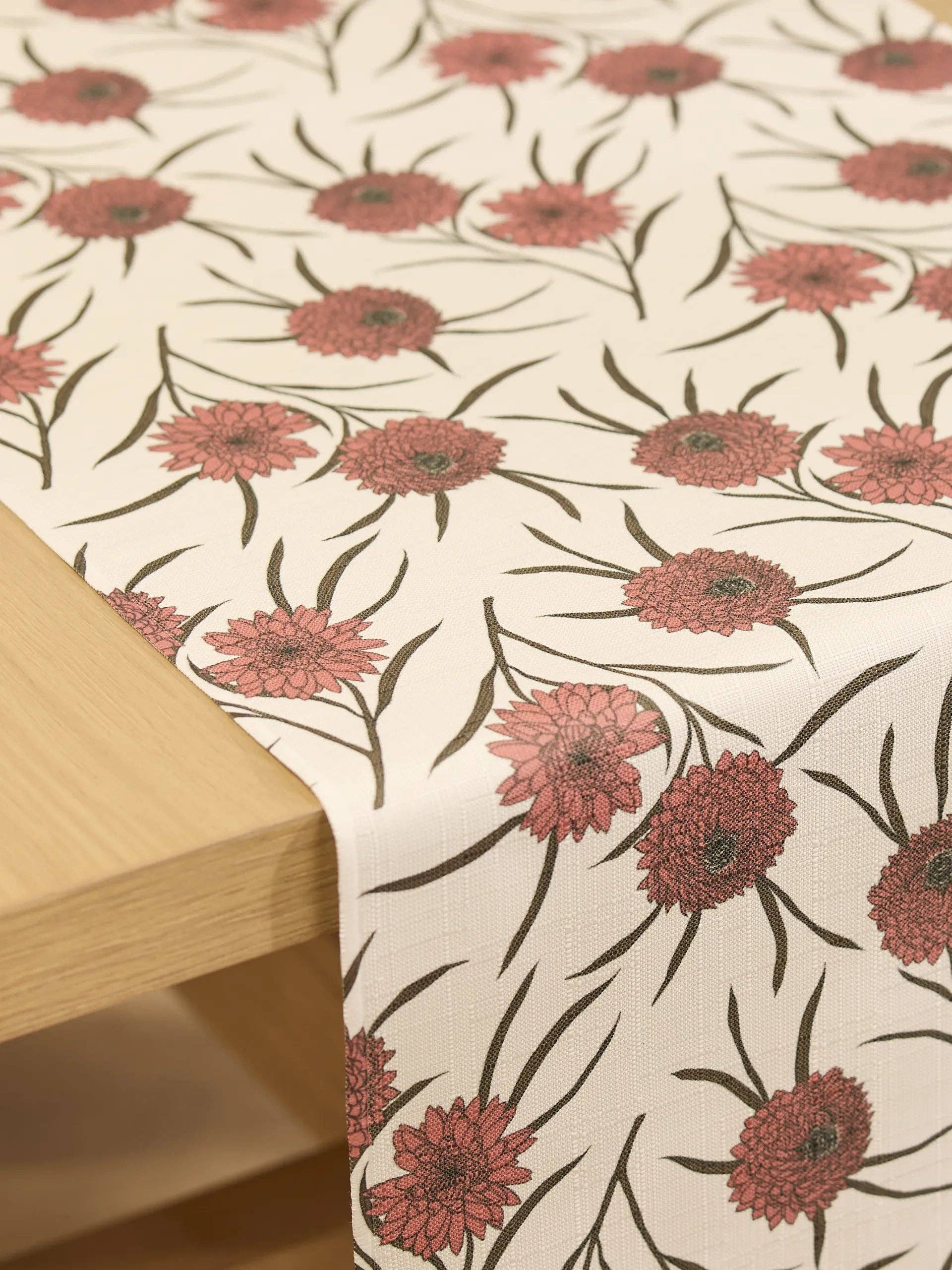 Geometry Wild Dahlia Table Runner