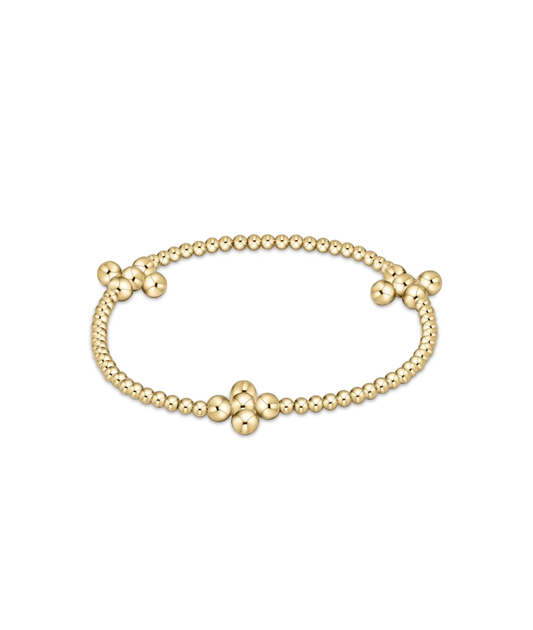 enewton Beaded 4mm Signature Cross 2.5mm Gold Bracelet