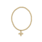 enewton Classic Gold 3mm Bracelet - Signature Cross 4mm Beaded Gold Charm