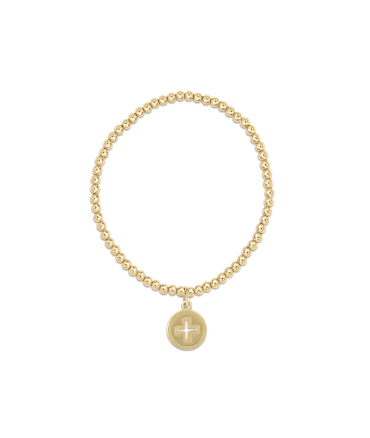 enewton Classic Gold 3mm Bracelet - Signature Cross Gold Disc